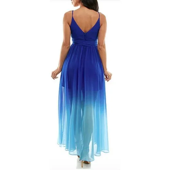 Women's Premier Amour Blue Ombre Sleeveless Maxi Dress Size 4 - Picture 7 of 15